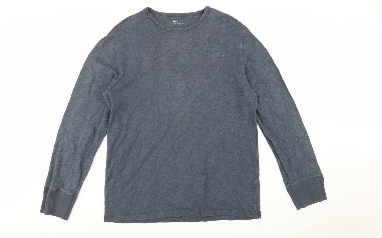 Gap Men's Blue Long Sleeve Cotton Crew Neck T-Shirt Size L