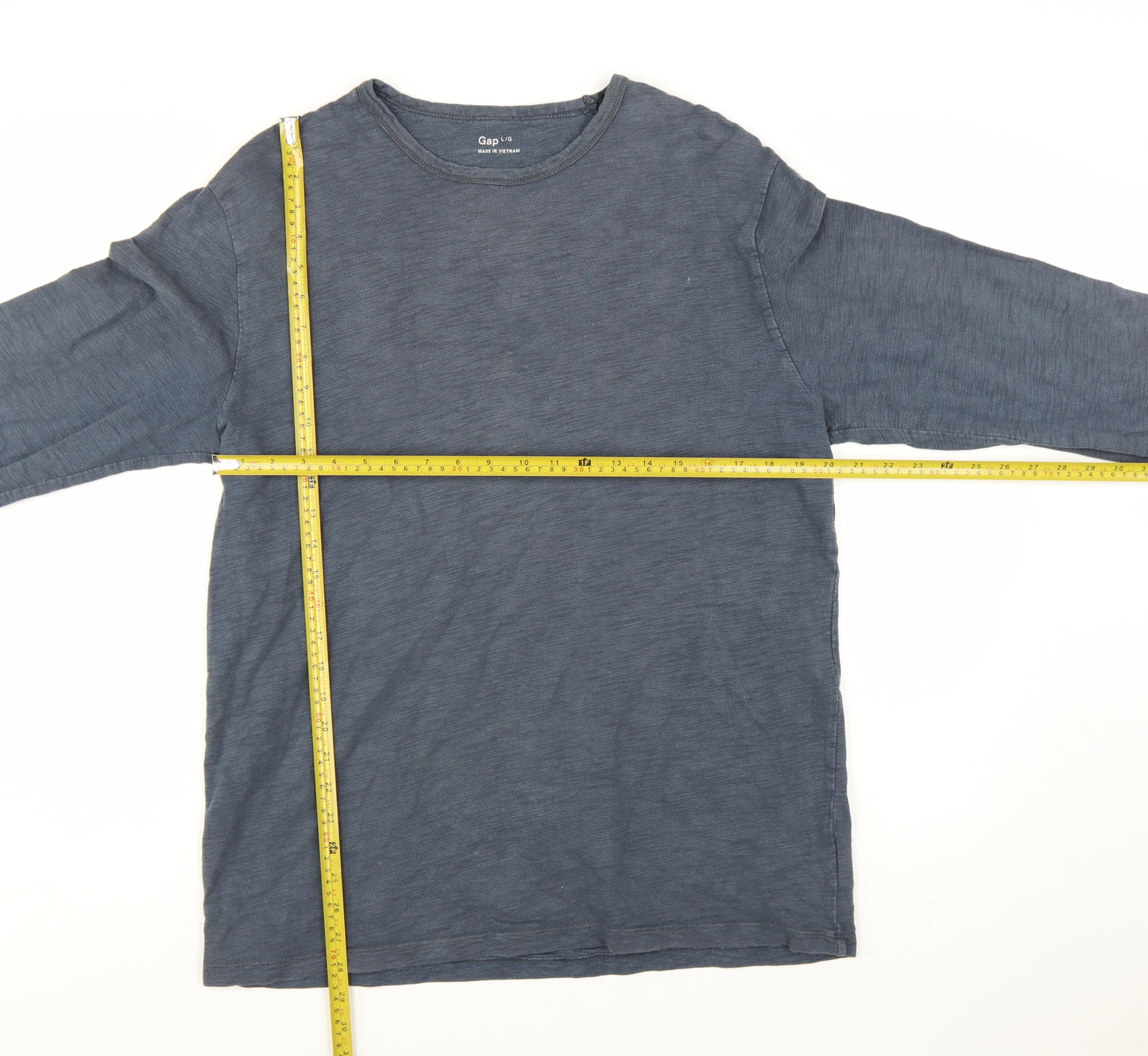 Gap Men's Blue Long Sleeve Cotton Crew Neck T-Shirt Size L