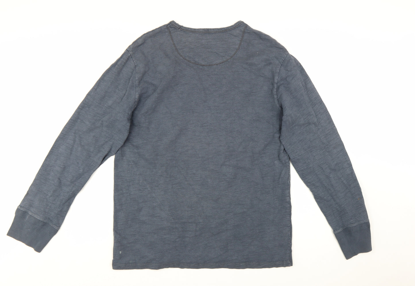 Gap Men's Blue Long Sleeve Cotton Crew Neck T-Shirt Size L