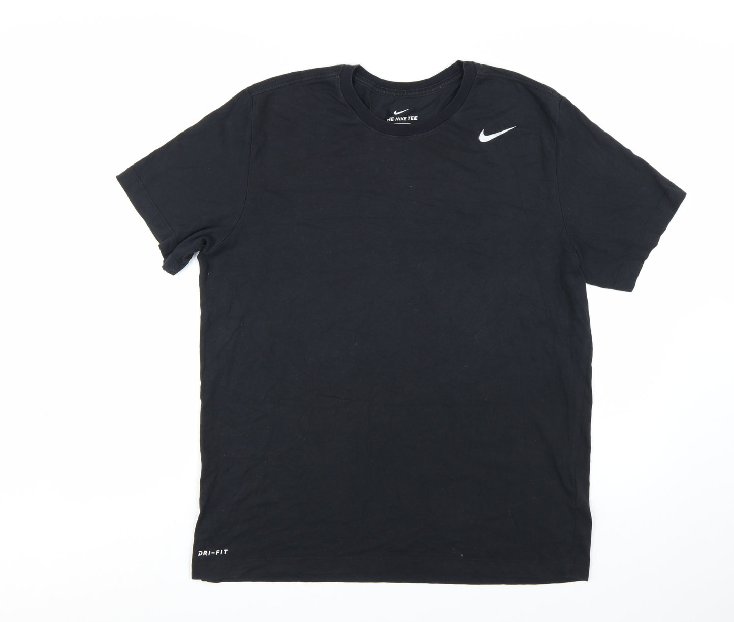 Nike Men's Black Dri-FIT Crew Neck Short Sleeve T-Shirt L Regular Fit