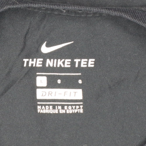 Nike Men's Black Dri-FIT Crew Neck Short Sleeve T-Shirt L Regular Fit