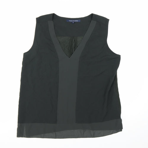 French Connection Women's Black V-Neck Sleeveless Blouse XL