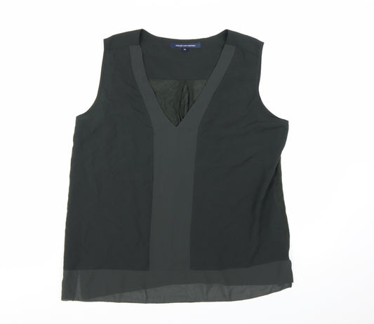 French Connection Women's Black V-Neck Sleeveless Blouse XL