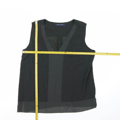 French Connection Women's Black V-Neck Sleeveless Blouse XL