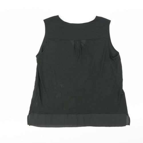 French Connection Women's Black V-Neck Sleeveless Blouse XL
