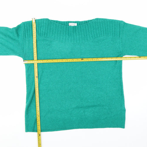 Monsoon Women's Green Boat Neck Wool Blend Pullover Jumper Size M