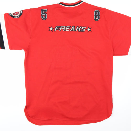 Freaks Clothing USA Red XL Men's Sports Style V-Neck T-Shirt