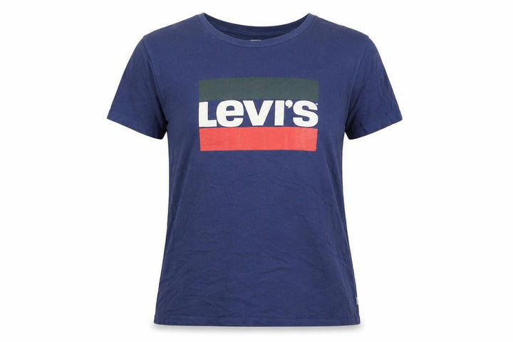 Levi's Women's Blue Crew Neck Cotton T-Shirt Size M
