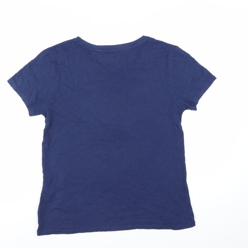 Levi's Women's Blue Crew Neck Cotton T-Shirt Size M