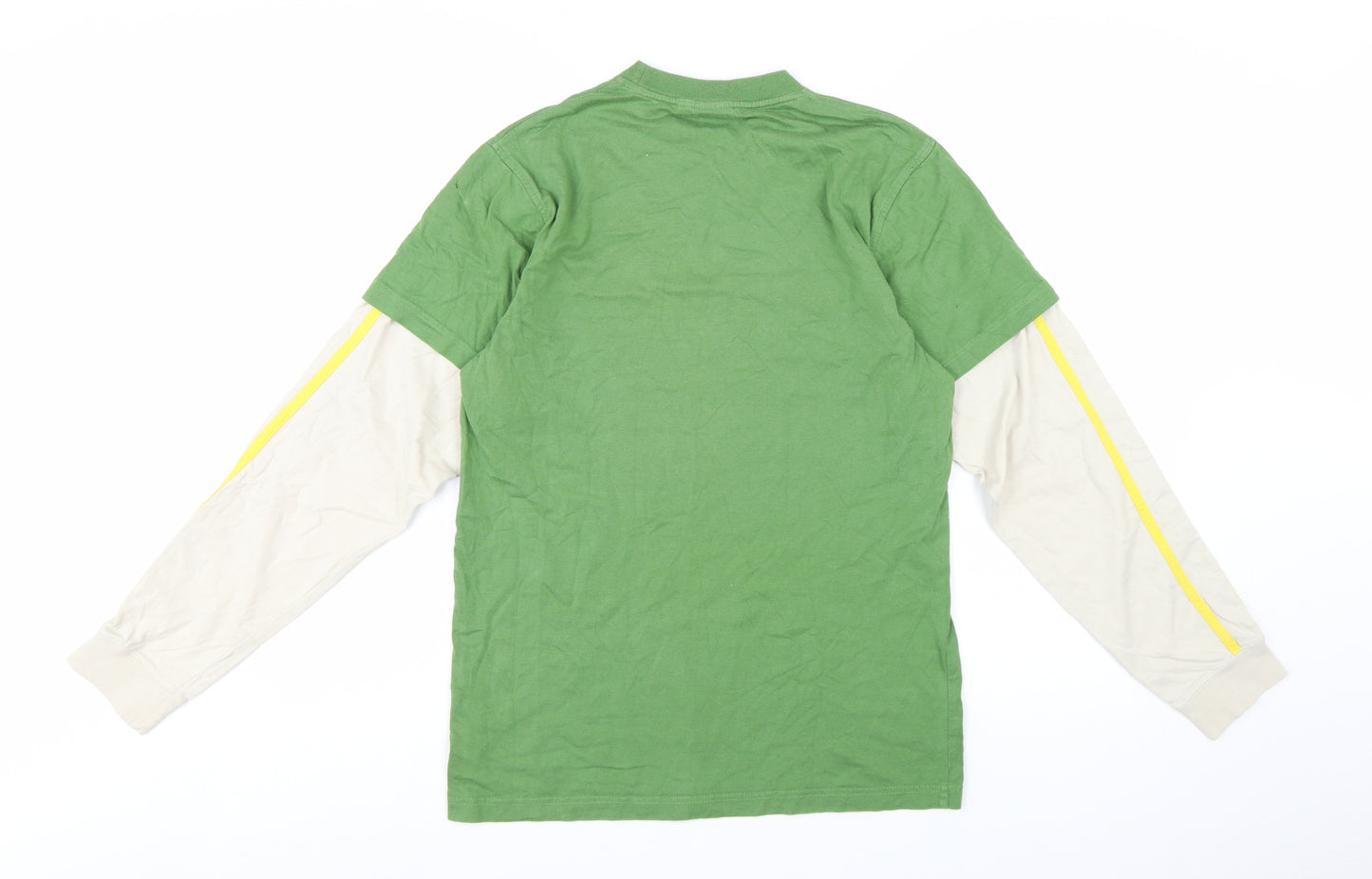 Billabong Men's Green Long Sleeve Retro Graphic Cotton T-Shirt S