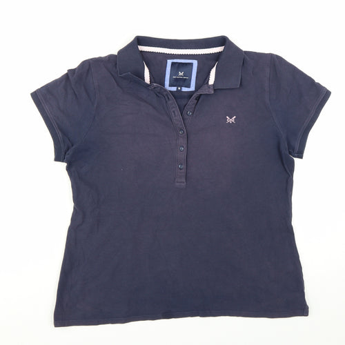 Crew Clothing Company Womens Blue Polo Shirt Size 16 Short Sleeve Cotton