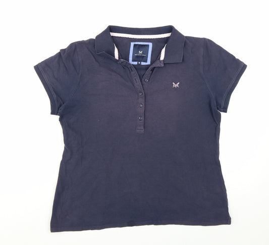 Crew Clothing Company Womens Blue Polo Shirt Size 16 Short Sleeve Cotton