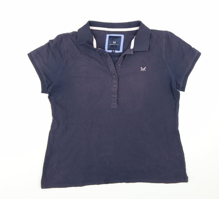 Crew Clothing Company Womens Blue Polo Shirt Size 16 Short Sleeve Cotton