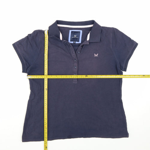 Crew Clothing Company Womens Blue Polo Shirt Size 16 Short Sleeve Cotton