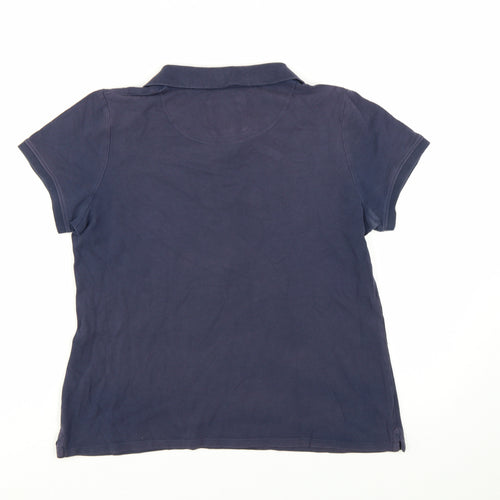 Crew Clothing Company Womens Blue Polo Shirt Size 16 Short Sleeve Cotton