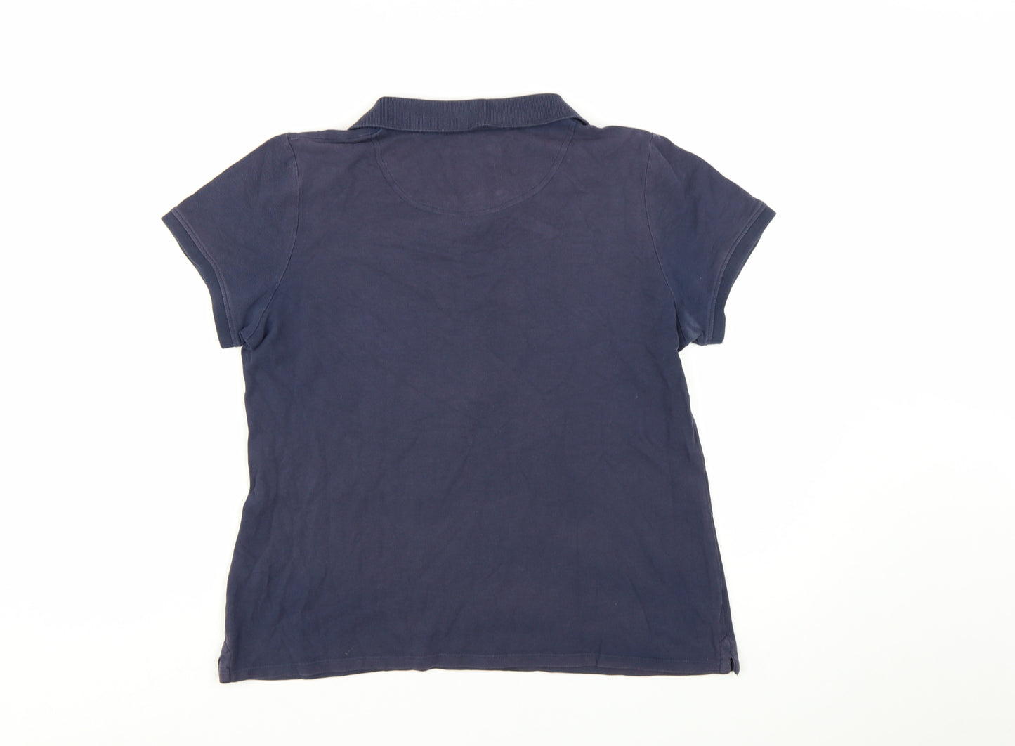 Crew Clothing Company Womens Blue Polo Shirt Size 16 Short Sleeve Cotton