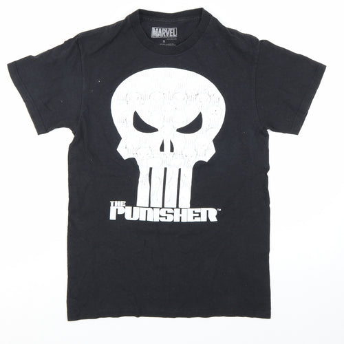 Marvel The Punisher Black Graphic Short Sleeve Men's T-Shirt Size S