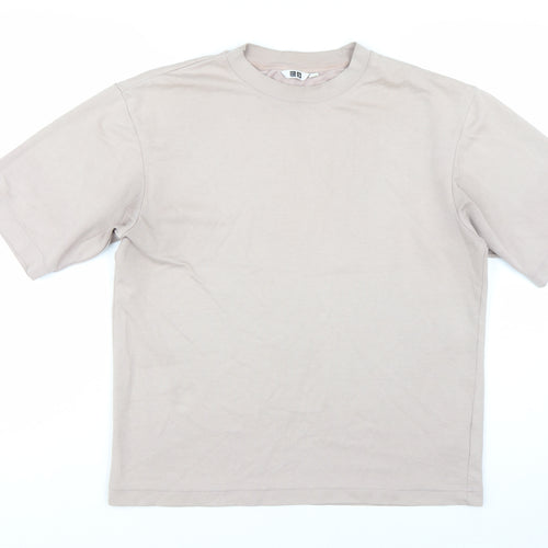 Uniqlo Women Beige AIRism Short Sleeve Basic T-Shirt S