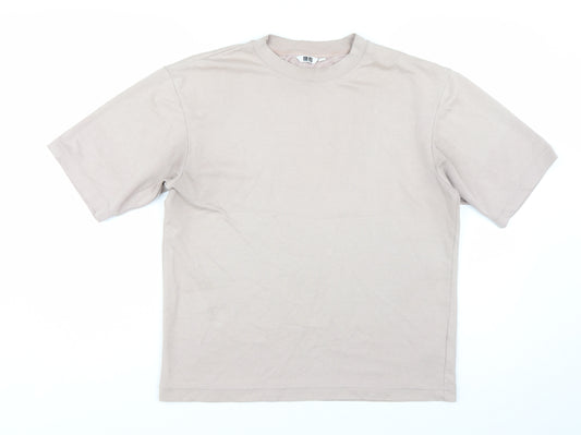 Uniqlo Women Beige AIRism Short Sleeve Basic T-Shirt S