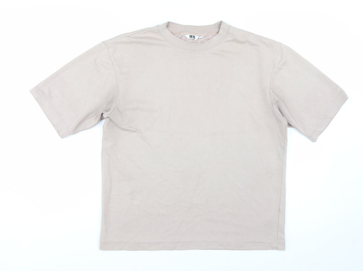 Uniqlo Women Beige AIRism Short Sleeve Basic T-Shirt S