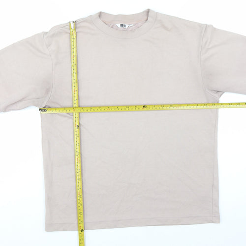 Uniqlo Women Beige AIRism Short Sleeve Basic T-Shirt S