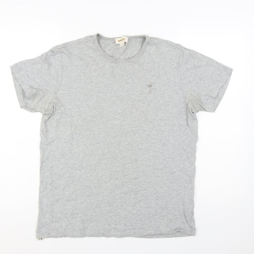 Diesel Men's Grey Crew Neck Cotton T-Shirt Size L Classic Fit