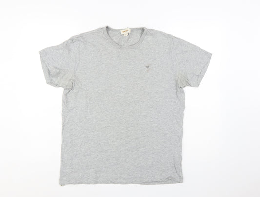 Diesel Men's Grey Crew Neck Cotton T-Shirt Size L Classic Fit