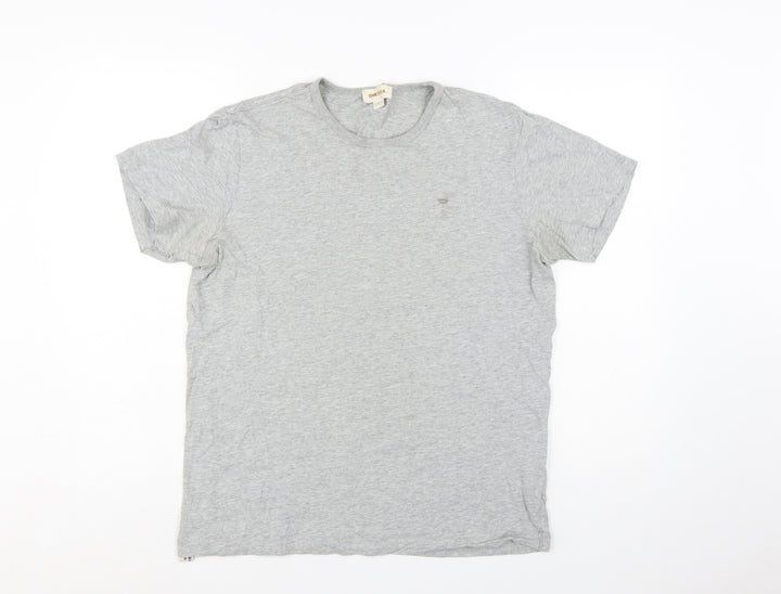 Diesel Men's Grey Crew Neck Cotton T-Shirt Size L Classic Fit