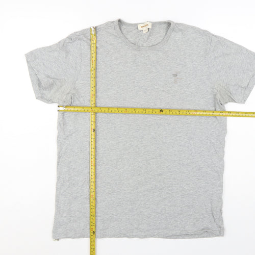 Diesel Men's Grey Crew Neck Cotton T-Shirt Size L Classic Fit