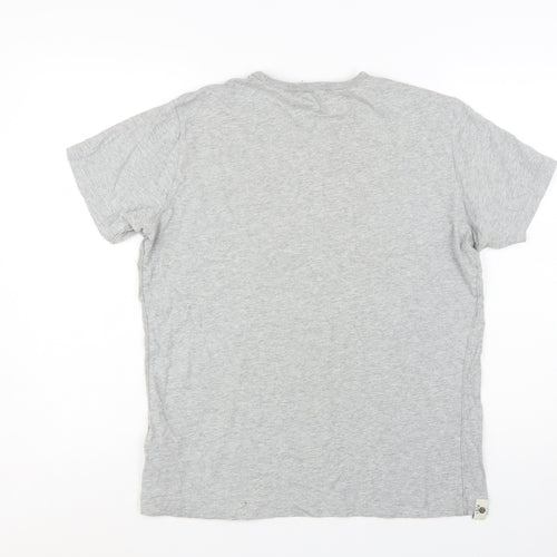 Diesel Men's Grey Crew Neck Cotton T-Shirt Size L Classic Fit