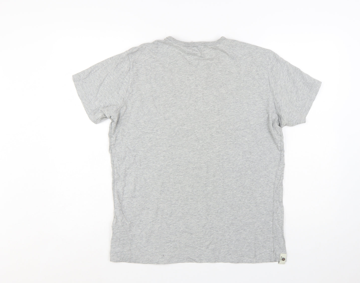Diesel Men's Grey Crew Neck Cotton T-Shirt Size L Classic Fit