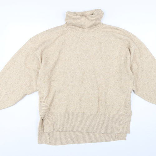& Other Stories Women’s Beige Wool Cashmere Roll Neck Jumper Size 8