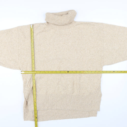 & Other Stories Women’s Beige Wool Cashmere Roll Neck Jumper Size 8