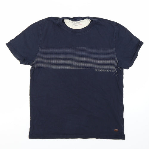Hammond & Co Men's Navy Blue Cotton Crew Neck T-Shirt Medium