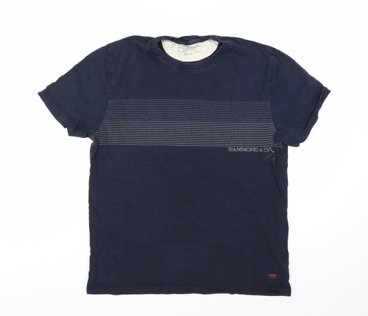 Hammond & Co Men's Navy Blue Cotton Crew Neck T-Shirt Medium