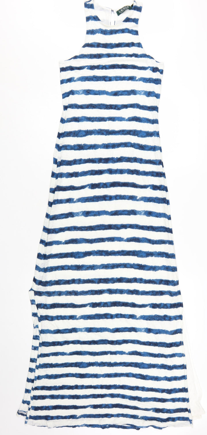 Ralph Lauren Women’s Blue Striped Sleeveless Long Tank Dress Size S