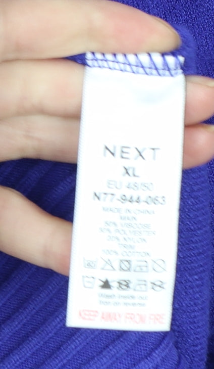 Next Women’s Blue Full Zip Hooded Knit Jumper XL