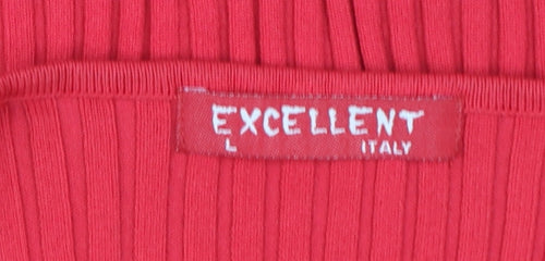 Excellent Women’s Red Sleeveless Wrap Knit Blouse Size L