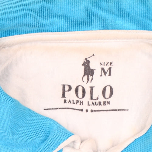 Ralph Lauren Men's Blue Long Sleeve Cotton Polo Shirt Size M