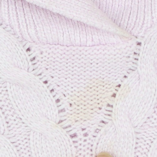 Crew Clothing Womens Pink Cable Knit Roll Neck Jumper Size 16