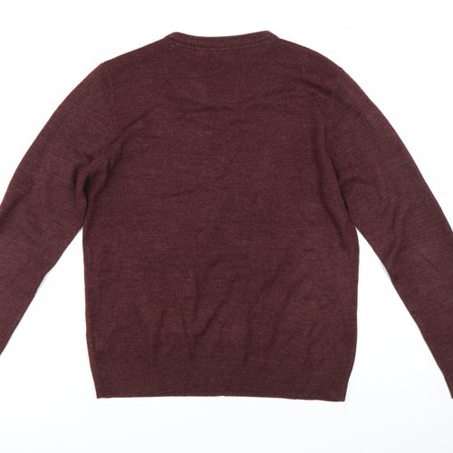 Brave Soul Men's Brown Crew Neck Pullover Jumper Size L