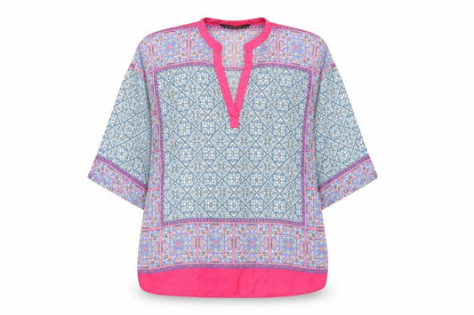 Front view of Zara Women Multicoloured Geometric Tunic Blouse, size 12