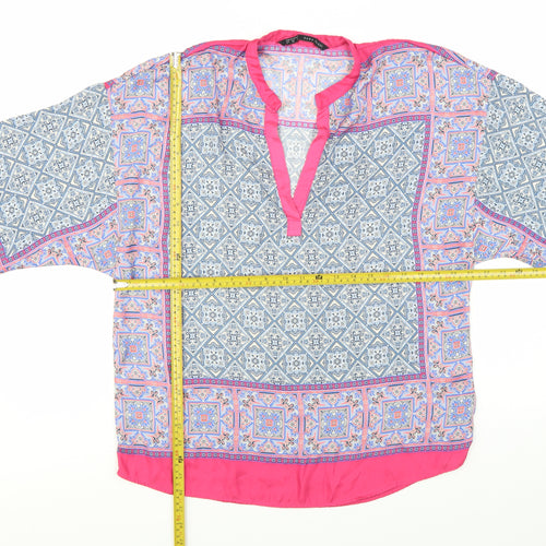 Zara Women Multicoloured Geometric Tunic Blouse Size 12