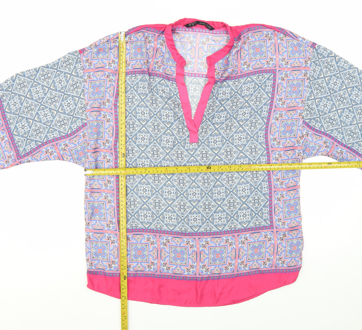 Zara Women Multicoloured Geometric Tunic Blouse Size 12