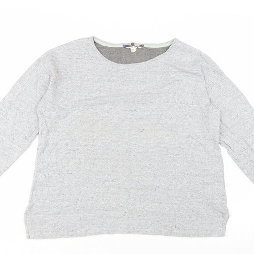 White Stuff Women's Grey Cotton 3/4 Sleeve Basic T-Shirt UK 16