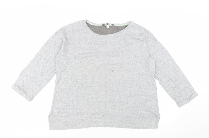 White Stuff Women's Grey Cotton 3/4 Sleeve Basic T-Shirt UK 16