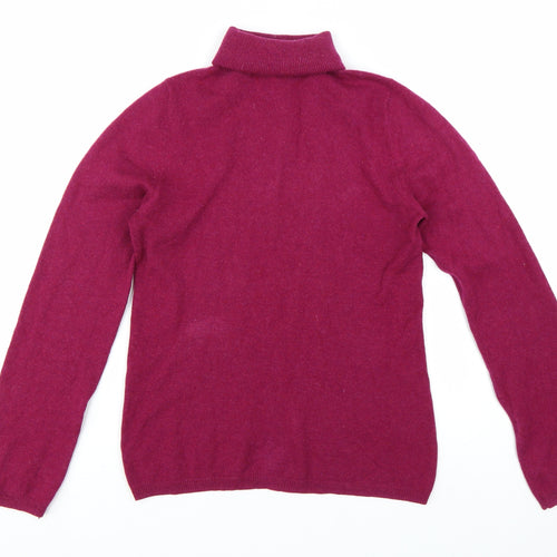 John Lewis Women's Purple Cashmere Roll Neck Jumper Size 12