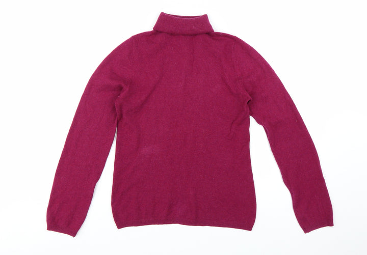 John Lewis Women's Purple Cashmere Roll Neck Jumper Size 12