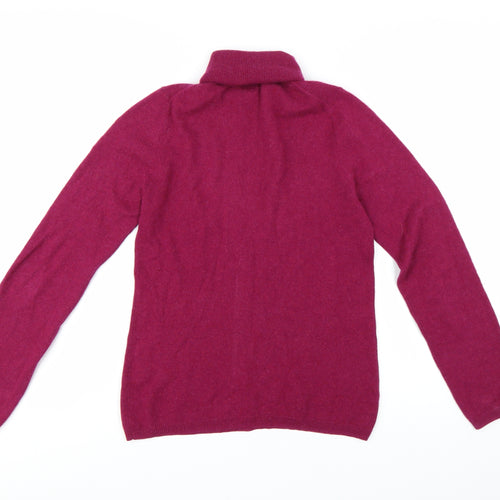 John Lewis Women's Purple Cashmere Roll Neck Jumper Size 12