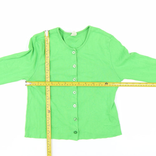 Urban Outfitters Women Green Cropped Button-Up Long Sleeve Top Size S
